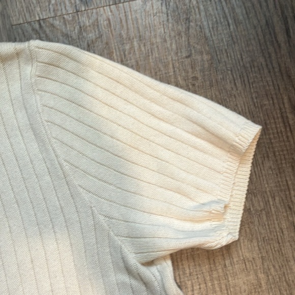 Cream Ribbed Knit Top - Picture 5 of 16